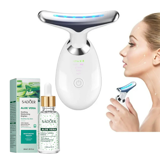 Masajeador Facial 3 en 1 + serum Aloe Vera 🍃🧖🏼♀️