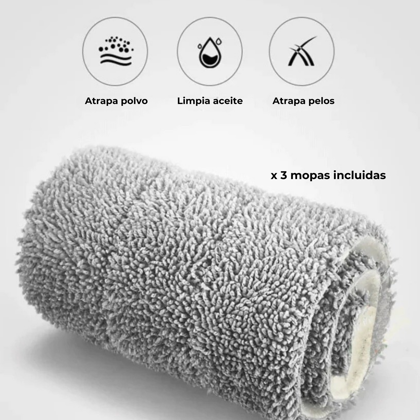 Fregona con Cubo Autoescurrible – 3 Mopas Reutilizables