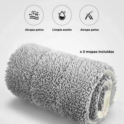 Fregona con Cubo Autoescurrible – 3 Mopas Reutilizables