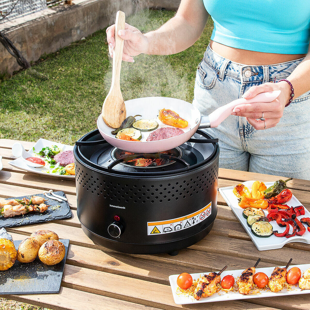 Barbacoa de Carbón sin Humo Portátil