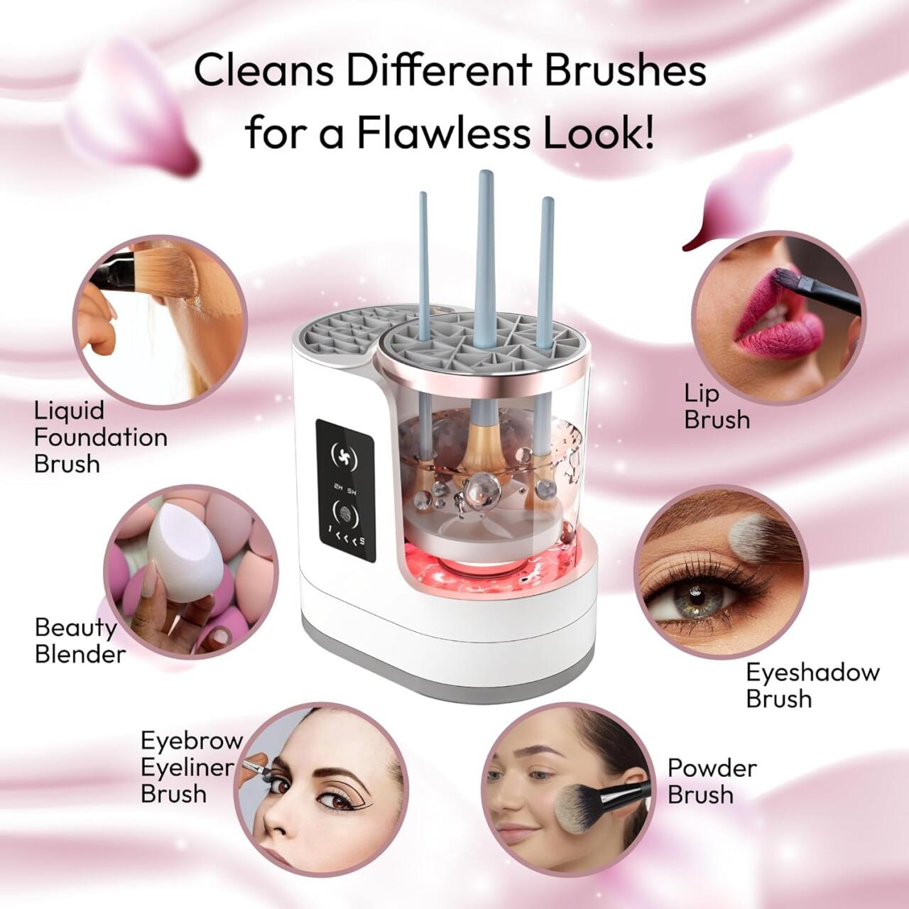Máquina Eléctrica Limpiadora de Brochas de Maquillaje